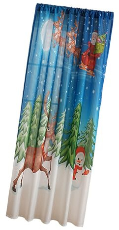 LLHCF Tende oscuranti per festival e vacanze, design albero di Natale, in poliestere, facile da pulire, decorazione per la casa, tende oscuranti con stampa natalizia