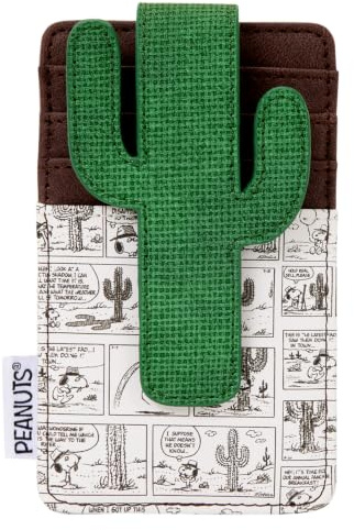 Loungefly Peanuts: Spike - Desert Card Hold with Cactus Clip - 3 Card Slots and 1 Clear ID Slot - Collectible Wallets