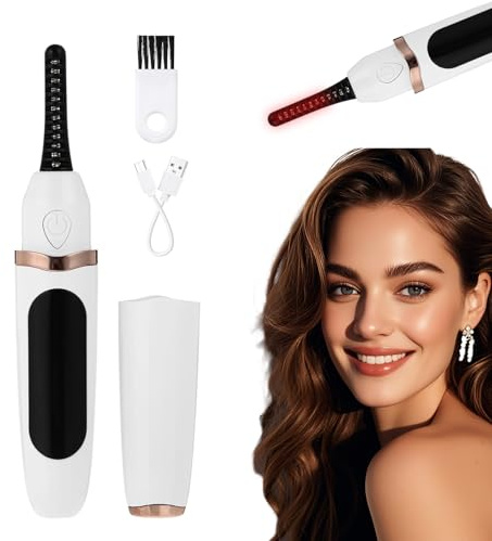 Beheizte Wimpernzange Perlweiß Wimpern Curler Elektrisch, Elektrische Wimpernzange Wimperncurler Beheizt Intelligente Automatische Abschaltung 3 Heizmodi 10s Aufheizen Langanhaltende Locken