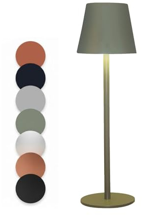 Coen Bakker LED Akku Tischlampe stufenlos dimmbar mit Touch IP44 3 Lichtfarben für Innen & Außen 36,5x11 cm Tischleuchte Glatt Groß, Farbe:Grün