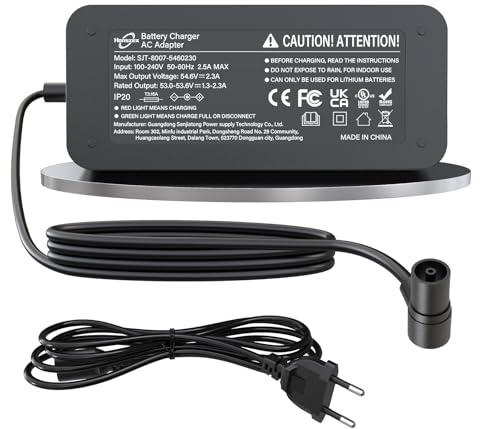 Honszex E Scooter Ladegerät 54.6V 2.3A für Xiaomi 4 Pro 2nd Gen, 5, 5 Pro | E Scooter Ladekabel Kompatibel mit Xiaomi 4 Ultra, 144W Schnelles Laden für 48V Lithium-Ionen-Akku