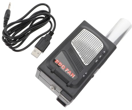 Happyyami Soffiatore per Barbecue, Accenditore Rapido per Carbone, Ventilatore Grill, 5v Cavo Usb, Nero, in Plastica e Ferro, per Campeggio e Feste