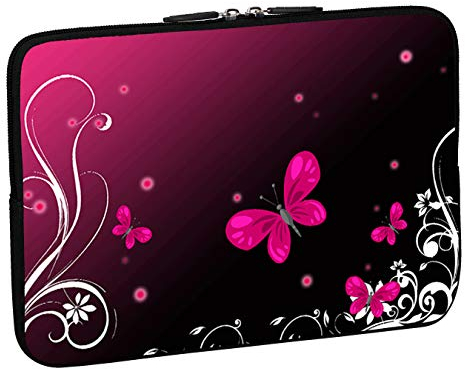 PEDEA Design Schutzhülle Notebook Tasche bis 17,3 Zoll (43,9cm), Butterfly