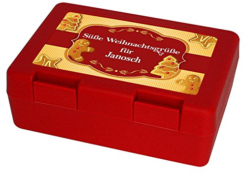 Eurofoto Weihnachts-Keksdose mit Namen Janosch und Motiv „Nr. 2“ - Süße Weihnachtsgrüße für...