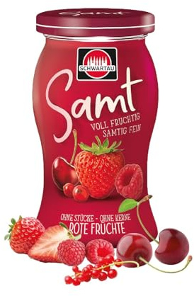 Schwartau Samt Rote Früchte | Marmelade ohne Stücke & Kerne | 270 g | Für Frühstück, Brunch & Backen | Samtig-feine Textur | Vegan | Ohne Zusatzstoffe | Fruchtige Konfitüre für Genussmomente