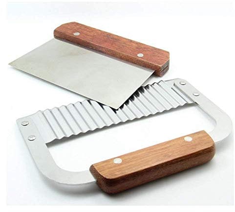 DD-life Pack of 2 Stainless Steel Wavy & Straight Soap Mold Loaf ，soap cutter Garnish Potato Vegetable Cake Cutter Cutting Tool