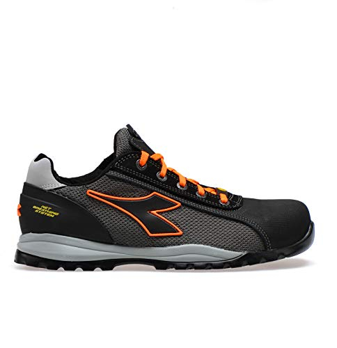 Utility Diadora Glove Net Low PRO S1PL FO SR HRO ESD, Scarpe Antinfortunistiche Unisex-Adulto, Asphalt Orange Fluo, 42 EU