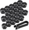 NATUCE 20 Pezzi 17 mm Tappo a Vite Ruota Universale Copridadi per Pneumatici, Nero Tappi Coprivite Copridadi Coperture Copricerchi plastica Tappi a Vite Ruota con Strumento di Rimozione per Automobili
