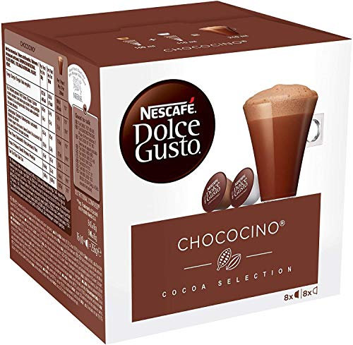 Nestlé Nescafé Dolce Gusto Capsule Chococino Cocoa Selection Lot de 16 capsules de chocolat avec vanille et mousse de lait crémeuse