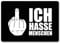trendaffe Ich Hasse Menschen Fußmatte randlos mit Mittelfinger Motiv