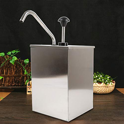 Berkalash Saucenspender, 4L × 1 Edelstahl Soßenpumpenspender Ketchup Pumpspender Spender für Sojasoße Essig Ketchup, Saucenspender Dosierspender