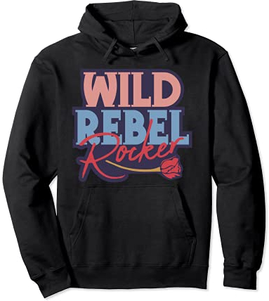 Wilder Rebell Rocker Rose Vintage Tattoo Grafik Frauen Kind Pullover Hoodie