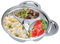 Cyrank Lindo Platos divididos con forma de panda para niños, platos con 3 compartimentos para dieta saludable de adulto, bandejas divisoras de acero inoxidable, Dieta Platos de Control de Porciones