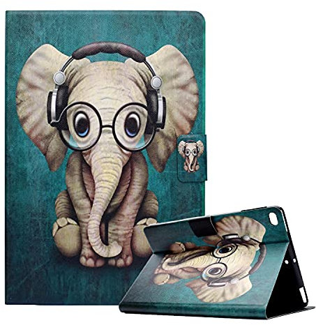 CXTcase Coque pour iPad 9.7 2018 2017 / iPad Air 2 / iPad Air, PU Ultra Mince Stand Etui iPad 9.7, Portefeuille Cover Protection Housse iPad 9,7 6ème / 5ème Génération 2017/2018,L'éléphant