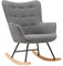 byLIVING Schaukelstuhl Richie/gepolsterter Relax-Sessel/Webstoff grau mit Steppung/Metall-Gestell matt schwarz/Kufen aus Buche/Wippstuhl/Schwingsessel/B 72, H 92, T 92 cm