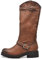 IF Fashion Scarpe Stivali da Donna Al Polpaccio Biker Motociclista Con Fibbie Anfibi YG883 marrone chiaro N.38