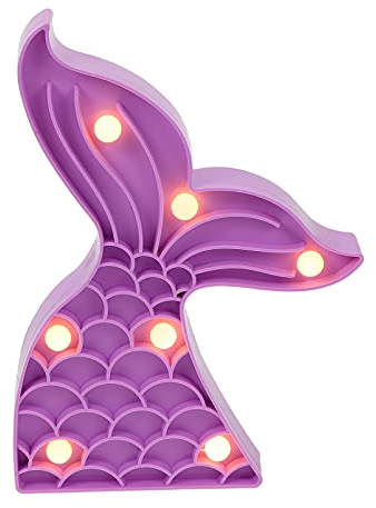 OSALADI Süße Meerjungfrau Nachtlichter LED Mermaid Party Dekorationen Batteriebetriebene Meerjungfrau Lampe Lila Meerjungfel Partei Liefert für Mädchen Schlafzimmer