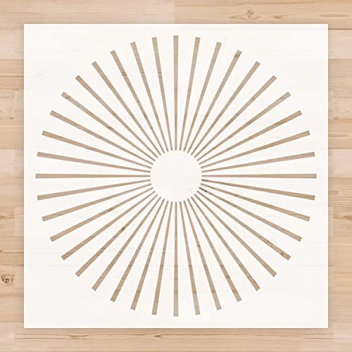 2pcs Reusable Geometric Tile Stencils Template for Painting Cement Floor Wall Furniture Bathroom Floor Entryway Patio and More - 12 x 12 Inch