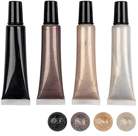Ideen mit Herz Perlen-Pen Set metallic | 4 Pens à 25 ml | Perlen-Optik für Papier, Textilien, (weiß, creme, taupe, schwarz)