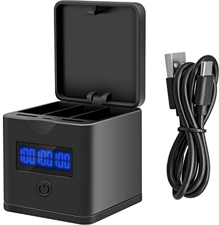 Suptig Akku-Ladegerät Kompatibel für gopro Hero 8 gopro Hero 7 gopro Hero 6 gopro Hero 5, 3-Kanal Ladegerät Sation