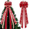 Kalolary Christbaumspitze Große Weihnachtsbaumschleife Rotgold Schneeflocke Weihnachtsverzierung Weihnachtsschleife Weihnachtsbaumdekoration Weihnachtsfeiern Outdoor Indoor Dekoration (48 * 12 Zoll)