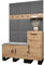 MEBLE KRYSPOL Garderobe Artin Set 5 mit gepolsterten Paneelen Industriell Design (Artisan Eiche + Manila 16 (Grau))