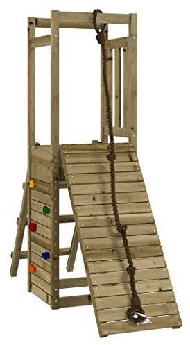vidaXL Spielturm, Klettergerüst mit Kletterwand, Kinder Kletterturm, Spiel-Zubehör für Garten, Holz Spielplatz Spielhaus, Imprägniertes Kiefernholz