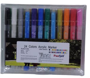 24 Farben Acrylstifte auf Wasserbasis, auf Holz, Stein, Glas, Papier, Keramik, Ostereier, Osterdekorationen, Schuhe und T-Shirts anmalen, Namen auf persönliche Dinge schreiben. Kinder Farbe Einleitung