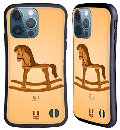 Head Case Designs Madera Año del Caballo Carcasa híbrida Compatible con Apple iPhone 13 Pro