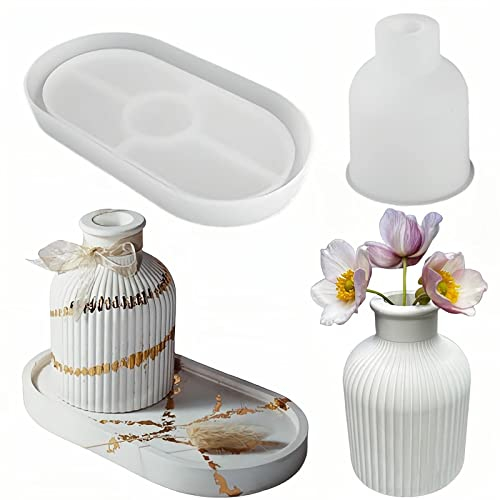 Vase Silicone Mould Epoxy Resin Moulds Flower Vase Silicone Moulds Epoxidharz Silikon Vase Formen zur Herstellung von Stifthaltern, Vasen (Vase + Ständer)