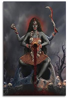 VZRSQZK Poster mit Göttin Kali, dekoratives Gemälde, Leinwand, Wandposter und Kunstdruck, modernes Familienschlafzimmer-Dekor-Poster, 20 x 30 cm