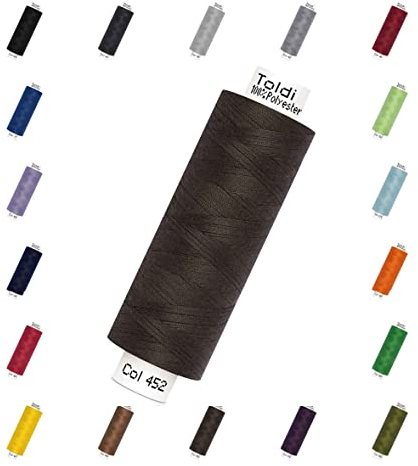 Nähmit - Gütermann Allesnäher Nähgarn Toldi - 500m Nähmaschinengarn + GRATIS FARBKARTE (10-452 - braun)