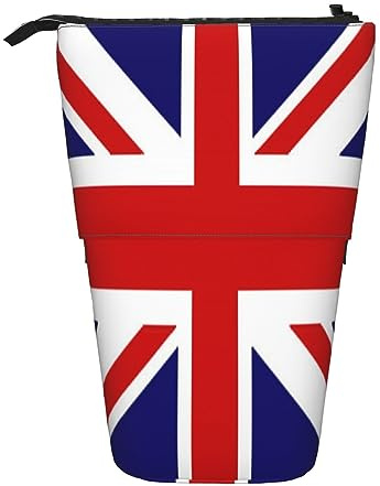 ASEELO Telescopic Pencil Case UK Flag Stationery Pencil Bag Makeup Pouch Portable Office Stationery Bag for Teens Girls Adults