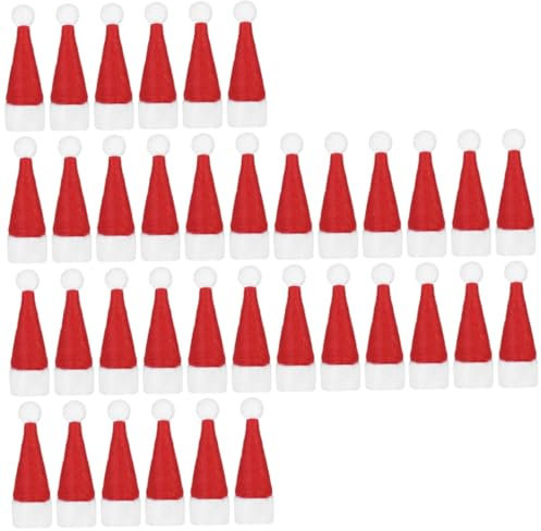 Abaodam 108 Stk Mini-weihnachtsmütze Weihnachtsflaschenhut Puppenhüte Weihnachtslutscherkappe Weihnachtslollipop Warp Cap Kleine Weihnachtsmützen Mini-hüte Stoff Kleiner Schal Weihnachten