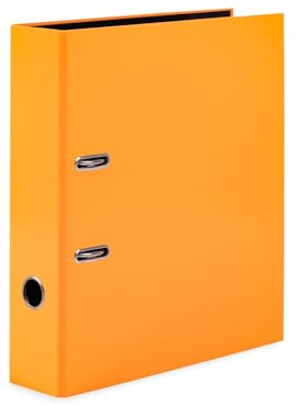 HERMA Ordner A4 Neon Orange Set, 5 Stück, 7 cm breit, Kinder Ringordner, einfarbiger Aktenordner in leuchtender Neon Farbe für Jungen und Mädchen