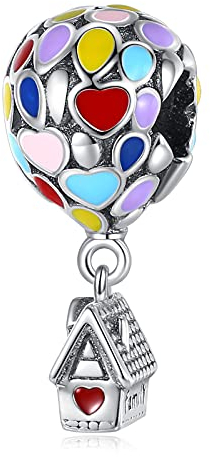 Rimgoris 925 Sterling Silber Charme für Frauen Armbänder Halskette Heißluftballon kleines Haus Dangle Charm Geschenk