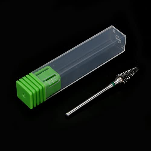 Yctze Tungsten Drill Bit Nail Grinder Bits Nail Drill Bits for Pedicure Drills Bit Tungsten Steel Bits for Manicure Pedicure Electric Grinding Head Efile Cuticle for Care (Green label)