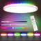 TOPBOS LED Deckenlampe Dimmbar - 30W Ø30cm RGB Smart Deckenleuchte Rund,3000K-6500K,IP54 Wasserdicht,Fernbedienung,Ultradünne Deckenleuchte für Bad,Küche,Schlafzimmer