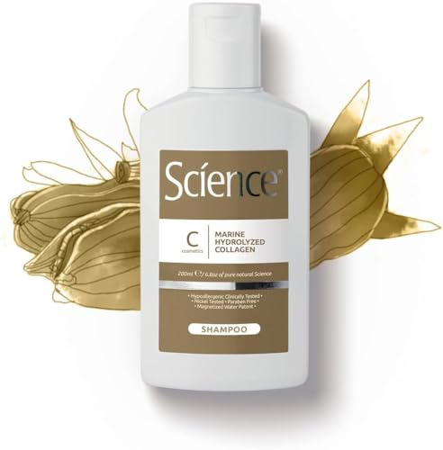 Science Hair Care Shampoo Marin Hydrolysiertes Kollagen 200ml - Geeignet für dehydrierte Haut, rot - Natürliche Inhaltsstoffe, Pack 100% recyclebar - Made in Italy