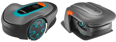 Gardena Mähroboter SILENO minimo 350 m² exklusiv für Amazon & Original Garage für Mähroboter: Garage für Rasenmäher, optimaler Sonnen- und Regenschutz für Rasenroboter und Ladestation (15020-20)