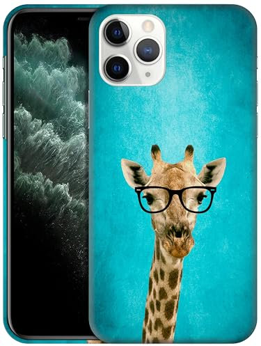 GlamCase for iPhone 11 Pro, iPhone 11 Pro Case - Giraffe Hipster Design Printed Slim & Sleek Cute Plastic Hard Snap on Protective Designer Back Phone Case/Cover for iPhone 11 Pro