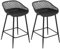 WOLTU Juego de 2 Taburetes de Bar, Sillas Comedor con Respaldo, Taburetes de Barra Isla, Asiento de PP Duradero, Patas de Metal, Negro