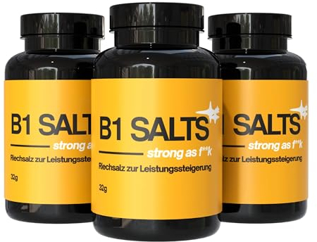 B1 SALTS® 3 x Riechsalz - 32ml - Premium Smelling Salts - Geeignet für Eishockey, Handball, Kraftsport, Gym & Co. - EXTREM STARK (Dreierpack)