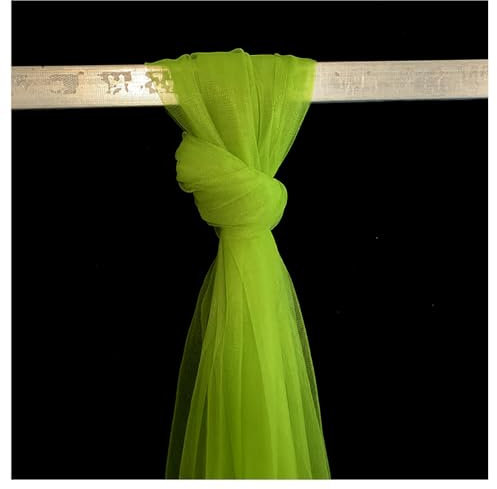 Yurosiay 500 * 150cm Tüllstoff Meterware-Durchsichtig&Zart&Gut Drapiert Tüll Stoffe Netzstoff Hochzeit Dekostoff Drapierstoff Wedding Vorhang Hochzeitsbogen Tisch Deko Gras Grün 500 * 150cm