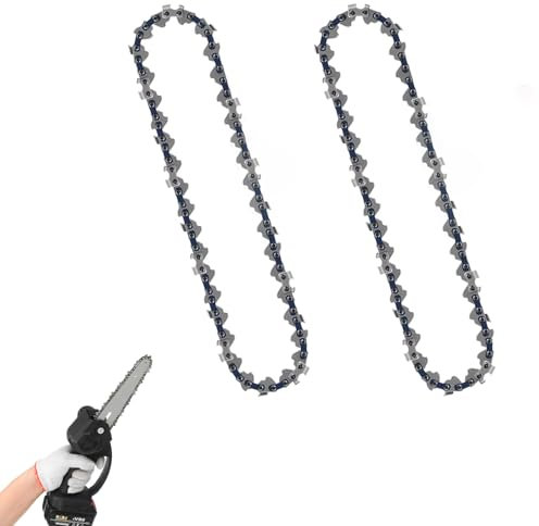 2 Pcs 6 Inch Chainsaw Chain, Chainsaw Chain, Mini Saw for Cordless Handheld Chainsaws for Daily Using Cutting Home Garden Work and Felling Trees
