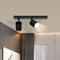 Lichtmaler LED Deckenstrahler 2 Flammig Deckelampe - Deckeleuchte Schwarz GU10 Deckenspots Schwenkbar 350° Spotlight Modern Spots für Flur Wohnzimmer Schlafzimmer, Gerades Fahrgestell