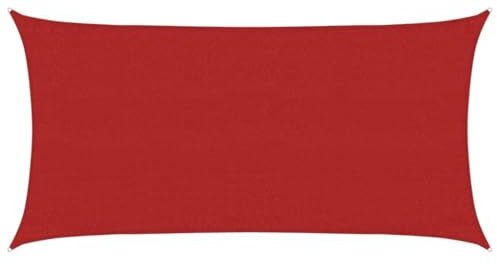 Voile d'ombrage en polyéthylène haute densité pour pelouse et jardin, vie extérieure, parasols et parasols, 160 g/m², rouge, 3 x 6 m