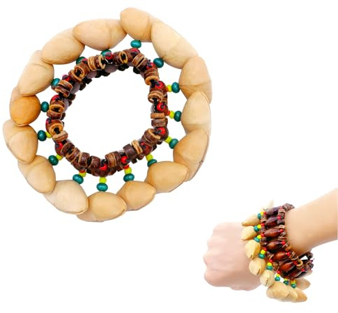 Fay Bless Seed Shell Dance Armbänder, Nutband Handgelenk Shaker Glocken für Tanz, Yoga, Meditation, ASMR und Klangtherapie (2 Stück)
