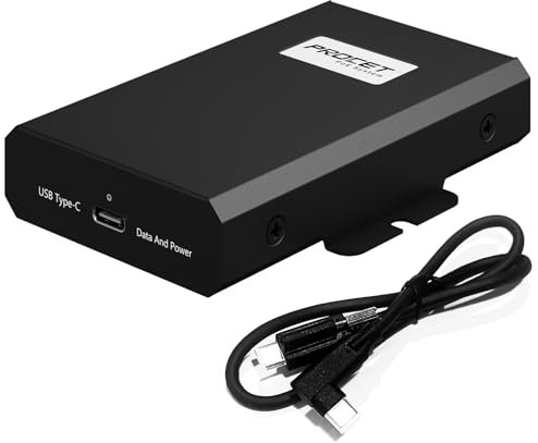 PROCET - Adaptador Ethernet Gigabit PoE a USB C de hasta 23 W PoE RJ45 a tipo C con red, amplia temperatura de trabajo de -20 °C a 55 °C para tablet, iPad, portátil, asistente doméstico, VR, altavoz