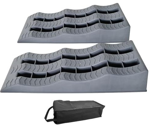 Wohnwagen-Nivellierhilfen – 2er-Pack hochbelastbare Wohnwagen-Nivellierblöcke, Unterlegkeile und Unterlegscheiben | Anhänger zur Stabilisierung von unebenem Gelände